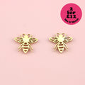 Buzzy Bee Stud Earrings (Gold Plated)