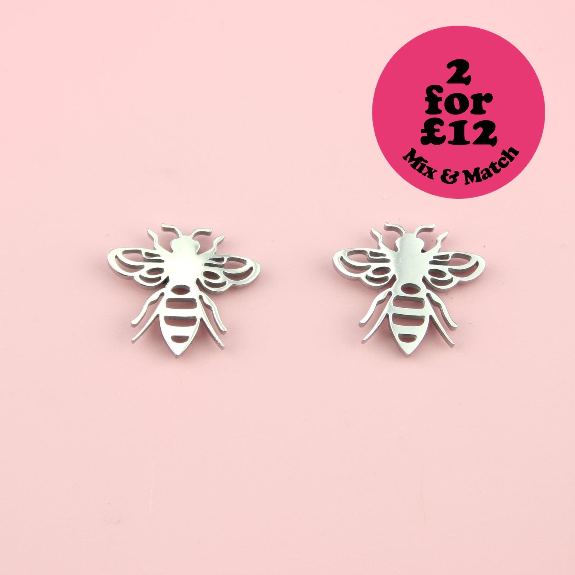 Buzzy Bee Stud Earrings (Stainless Steel)