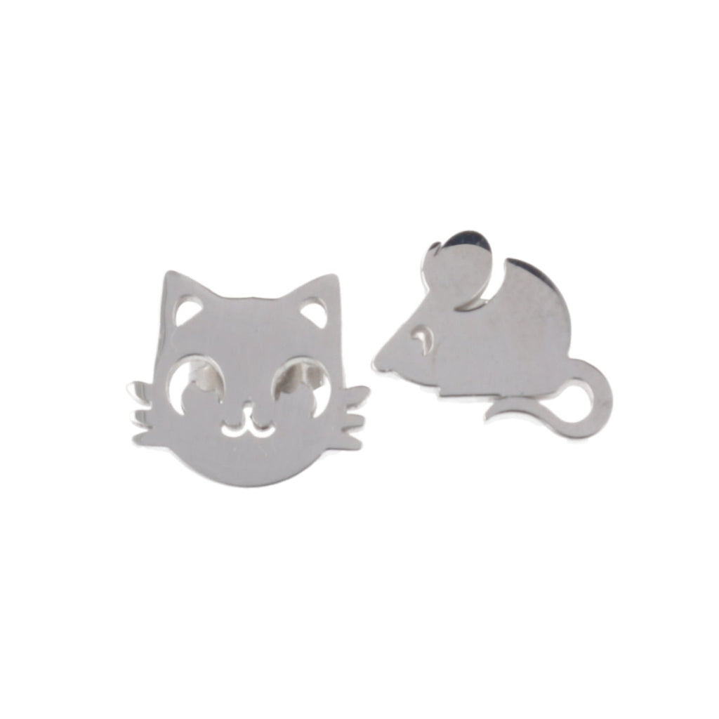 Cat & Mouse Stud Earrings