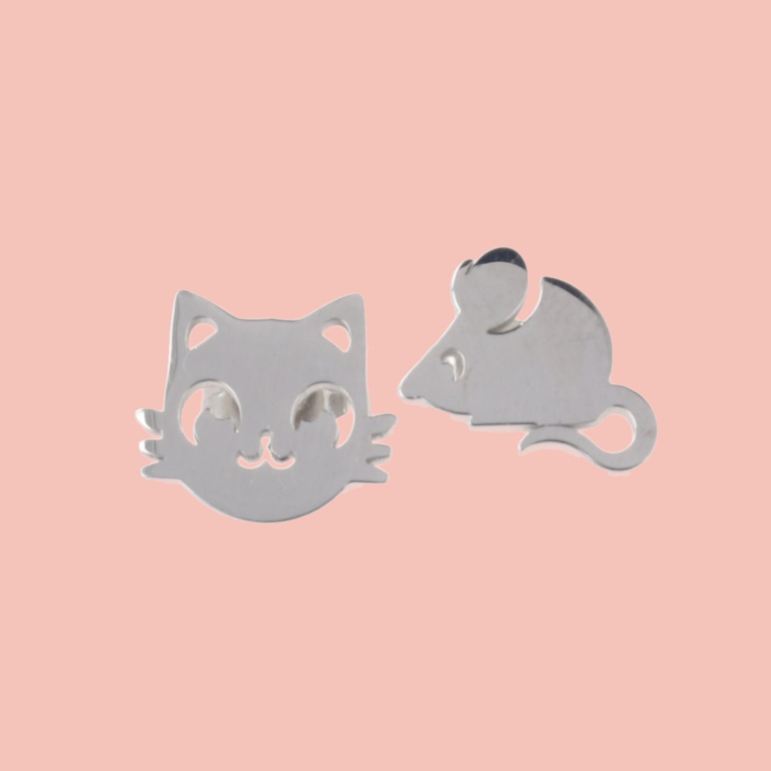 Cat & Mouse Stud Earrings