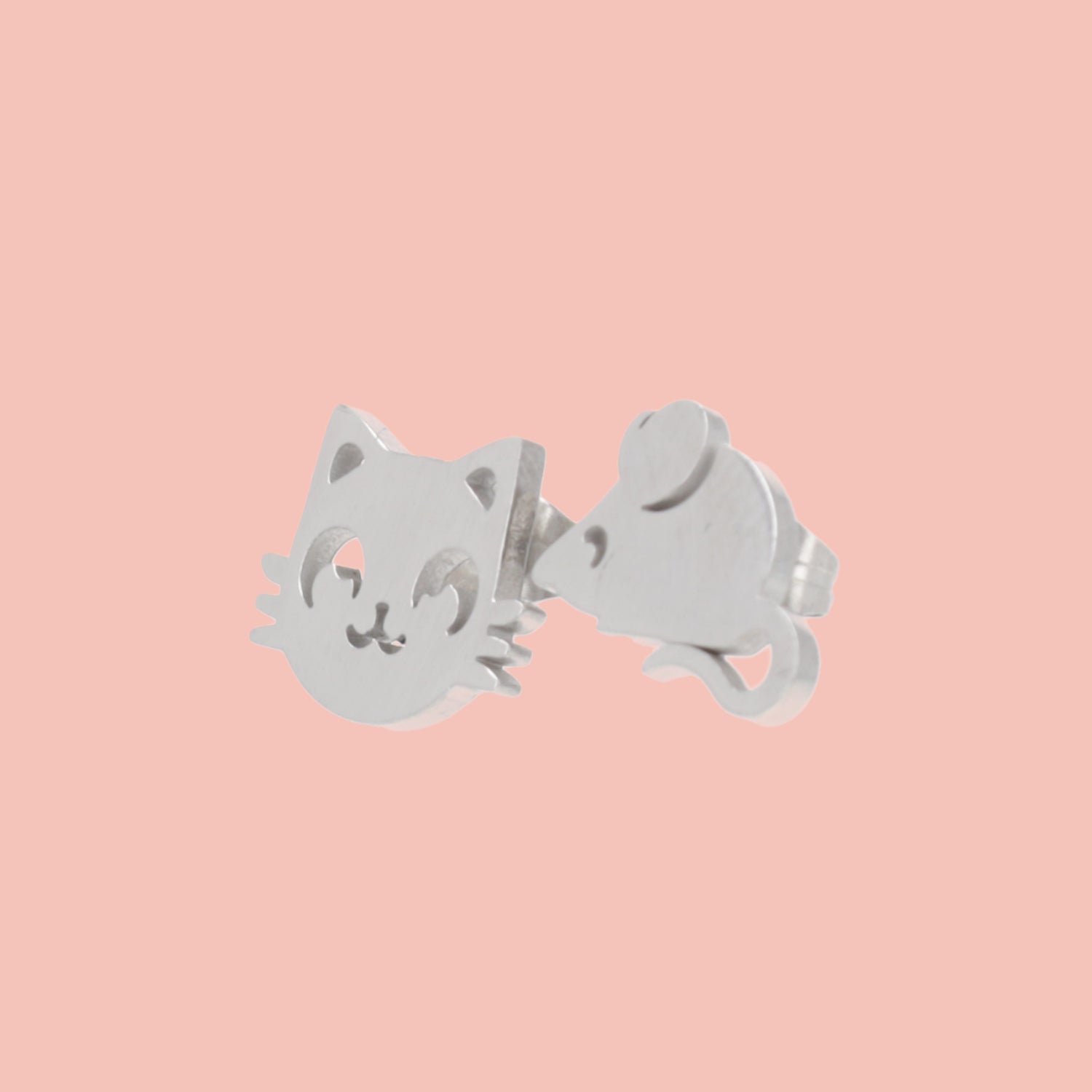 Cat & Mouse Stud Earrings