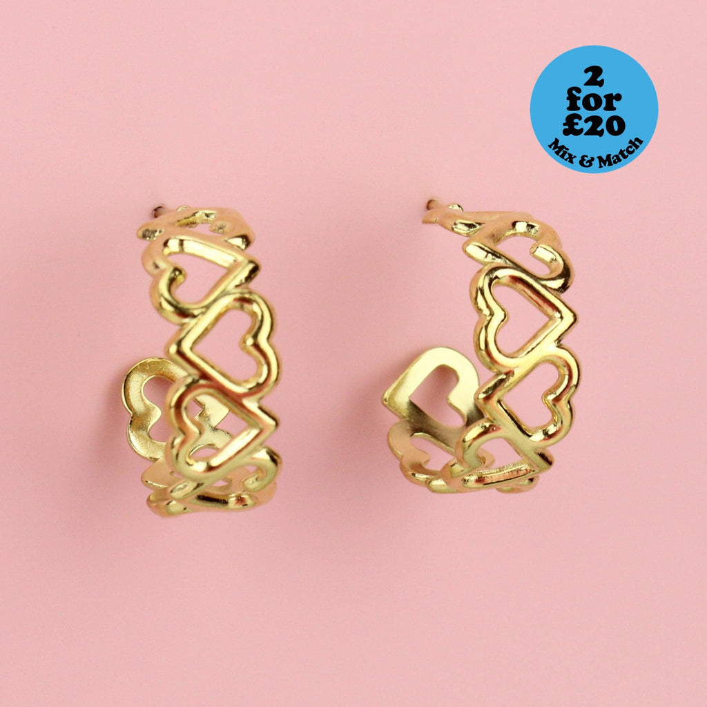 Change Of Heart Hoop Earrings (Gold plated)
