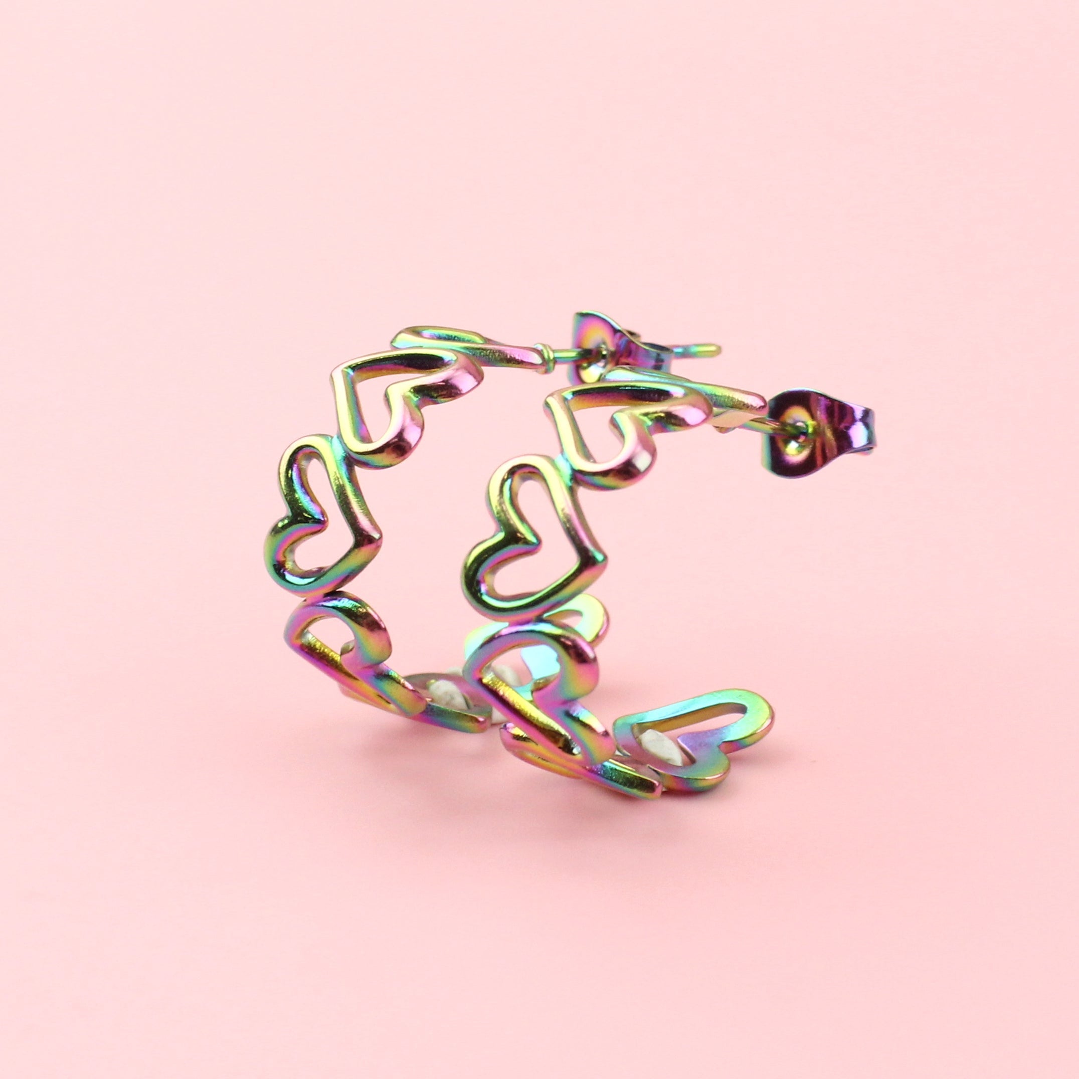 Change Of Heart Hoop Earrings (Rainbow)
