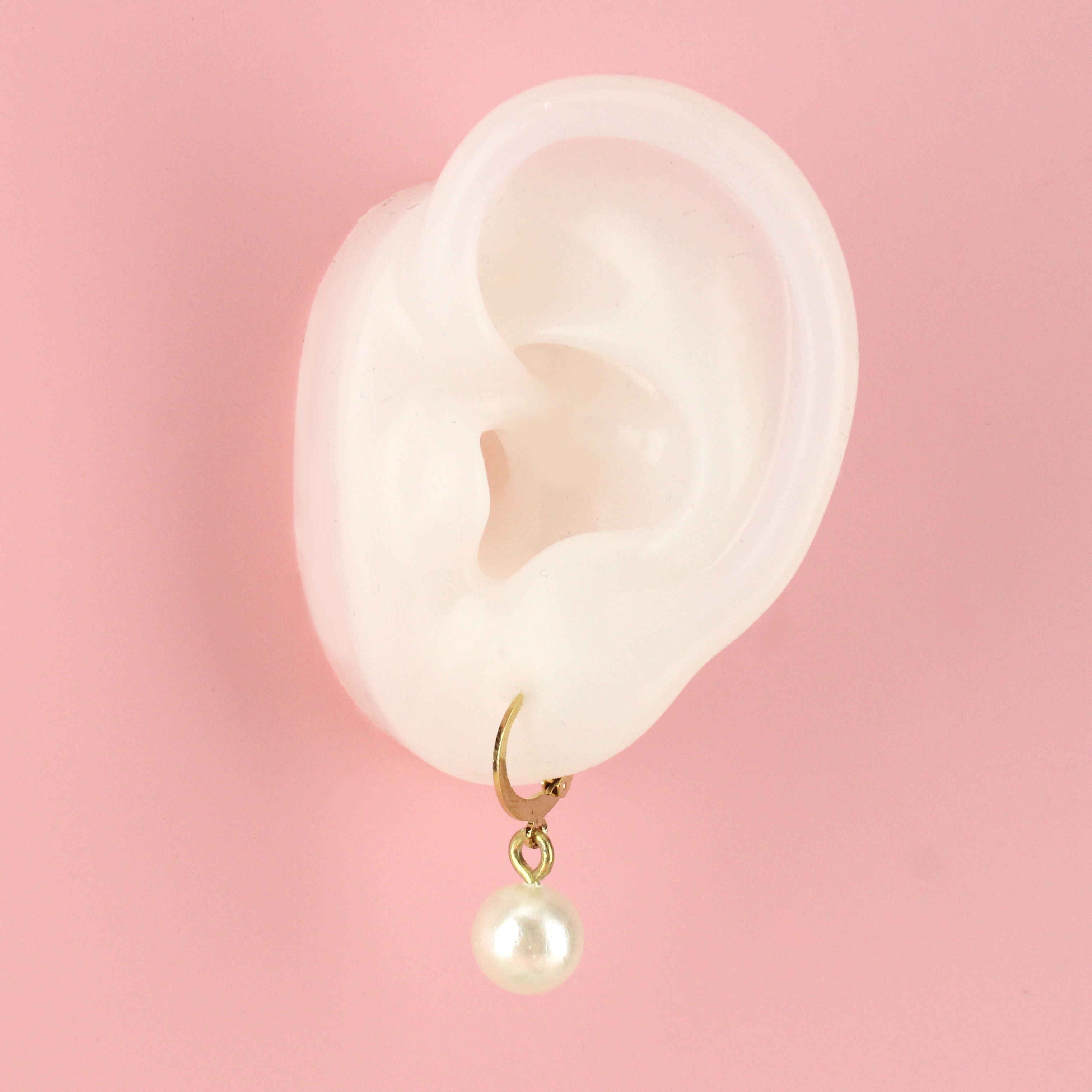 Cherished Pearl Huggie Hoop Earrings (Gold Plated)