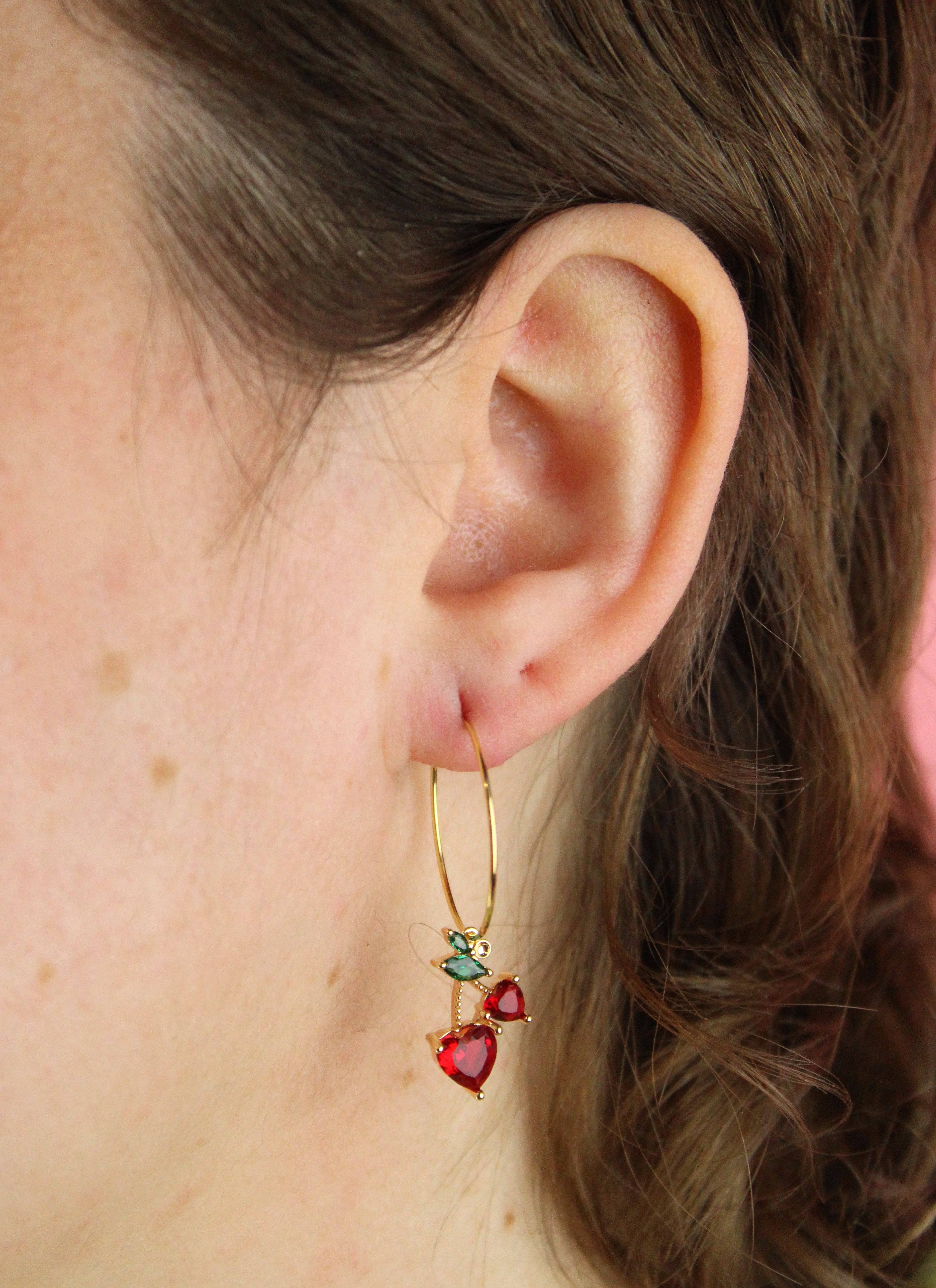 Cherry Sweet Hoop Earrings