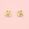 Cartoon Bee Stud Earrings (Gold Plated)