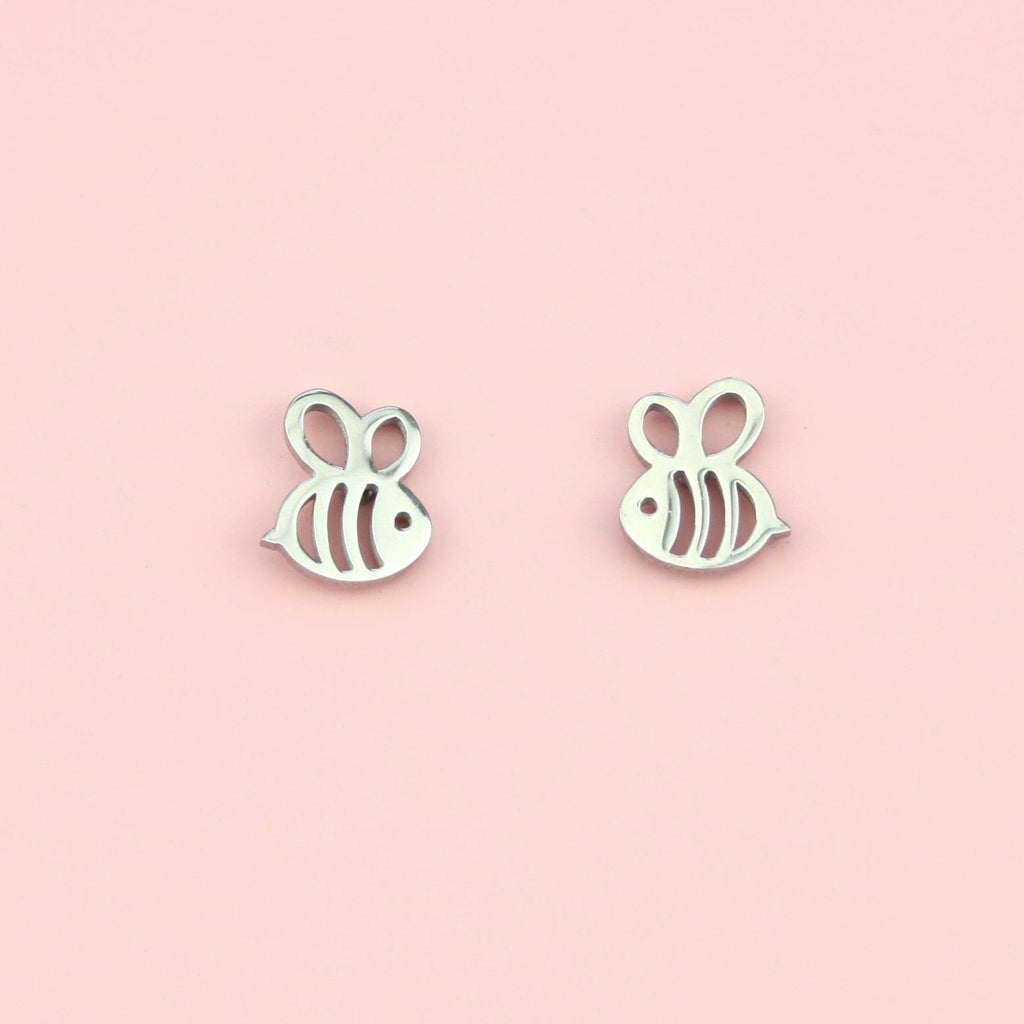 Cartoon Bee Stud Earrings (Stainless Steel)
