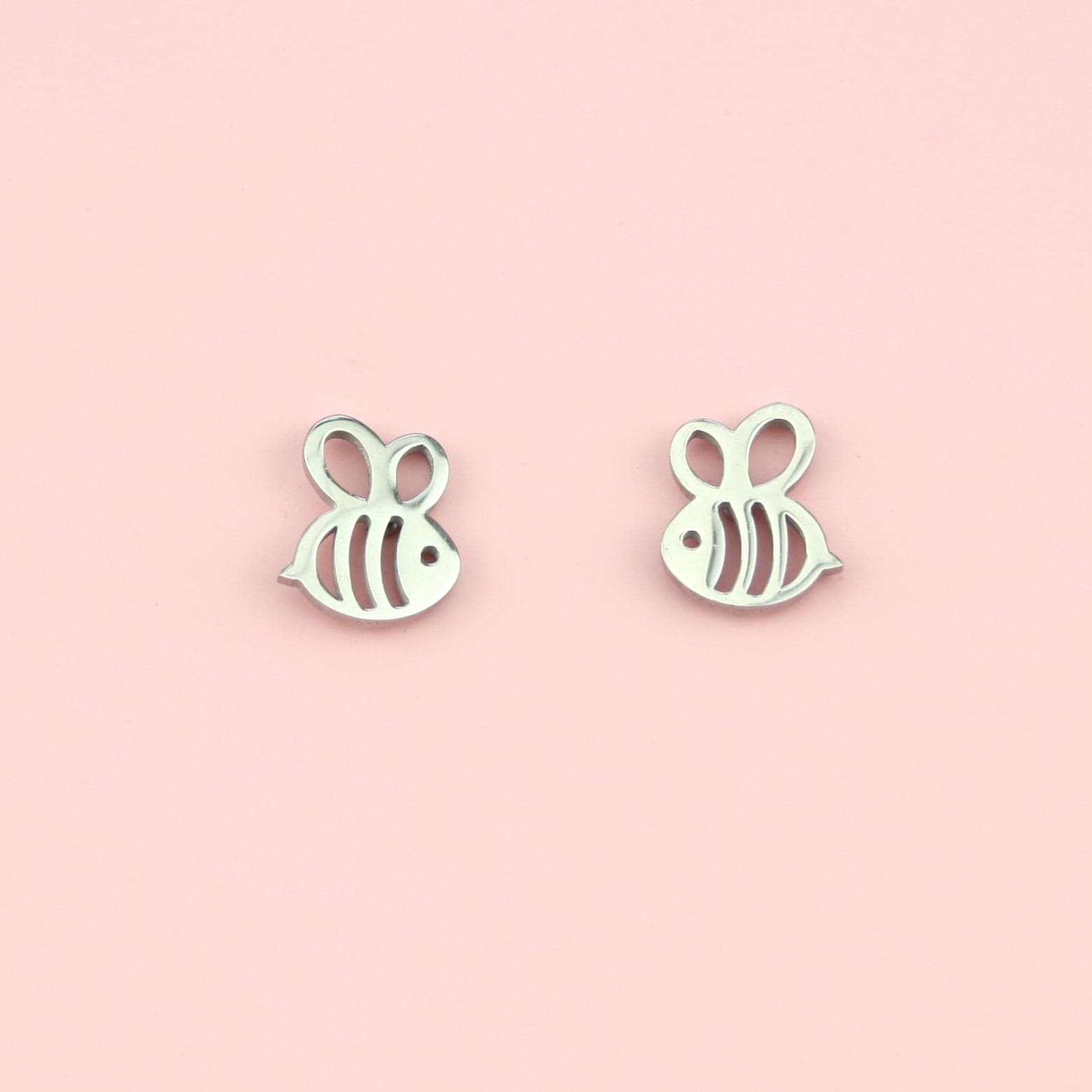 Cartoon Bee Stud Earrings (Stainless Steel)