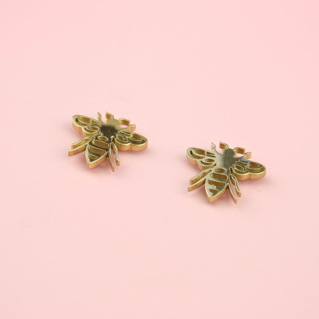 Buzzy Bee Stud Earrings (Gold Plated)