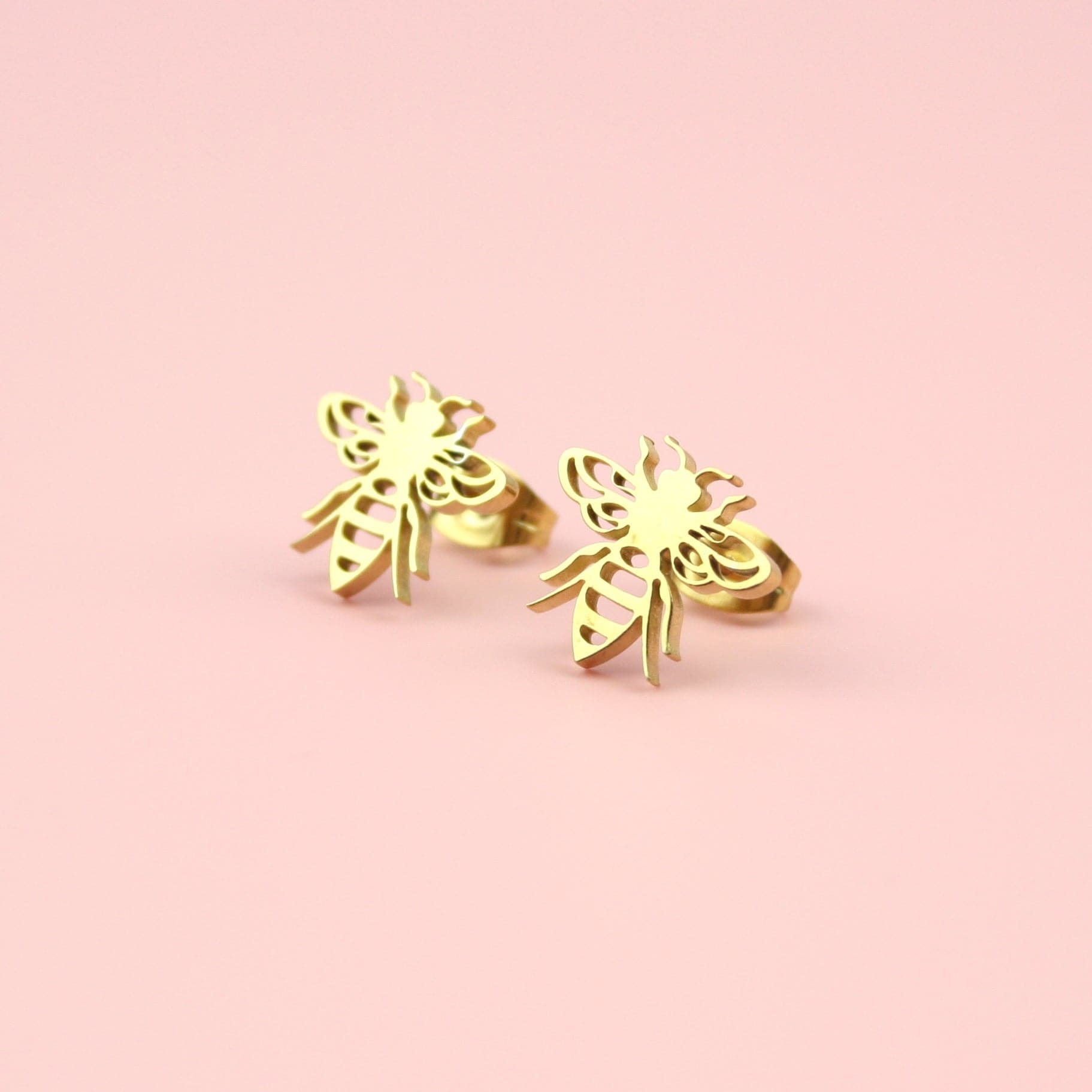 Buzzy Bee Stud Earrings (Gold Plated)