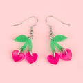 Cherry Love Earrings (Transparent Pink)
