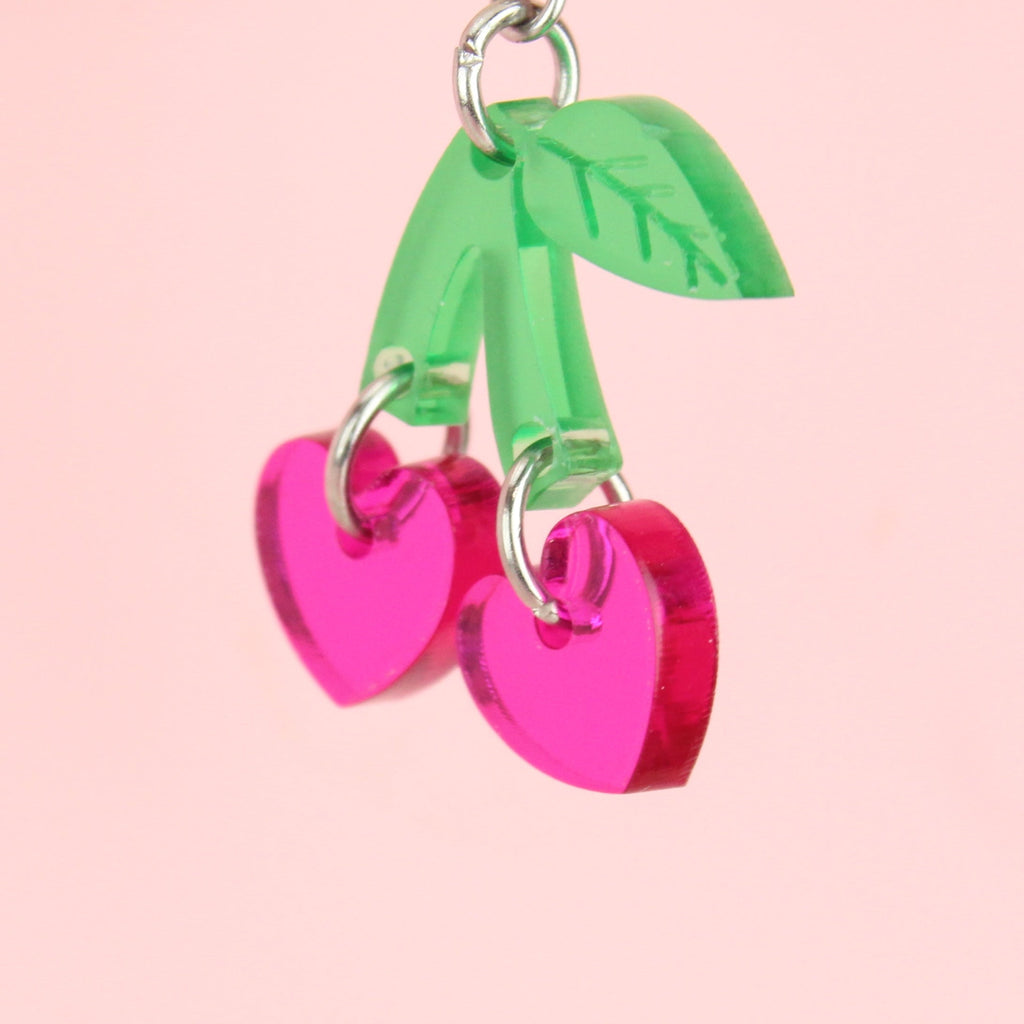 Cherry Love Earrings (Transparent Pink)