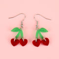 Cherry Love Earrings (Transparent Red)
