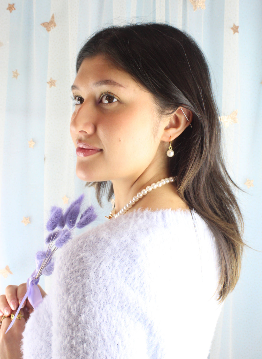 Cherished Pearl Huggie Hoop Earrings (Gold Plated)