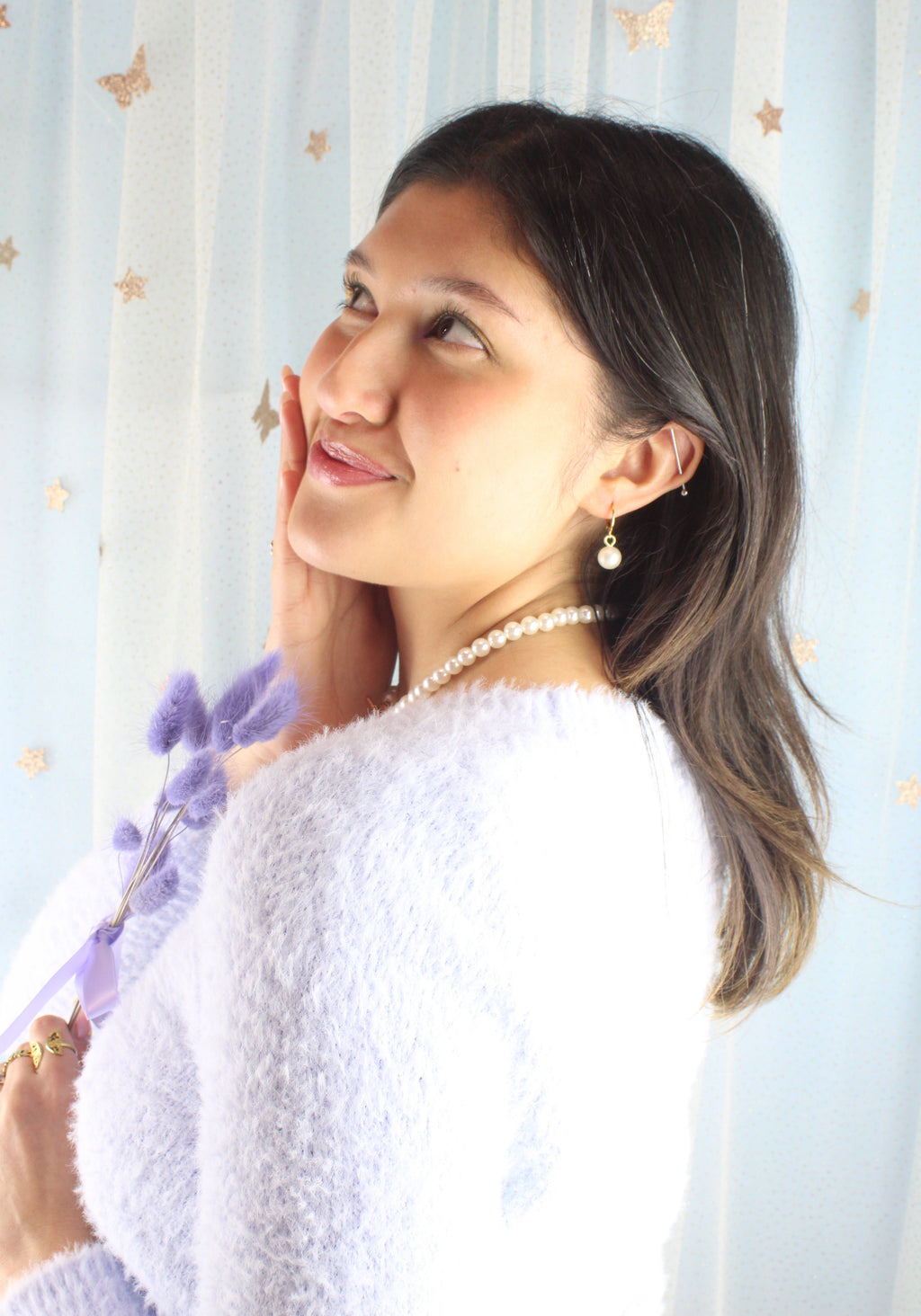 Cherished Pearl Huggie Hoop Earrings (Gold Plated)
