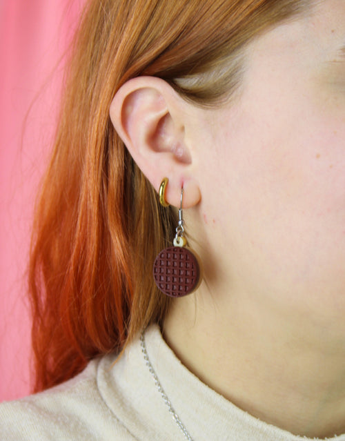 Chocolate Digestive Biscuit Earrings