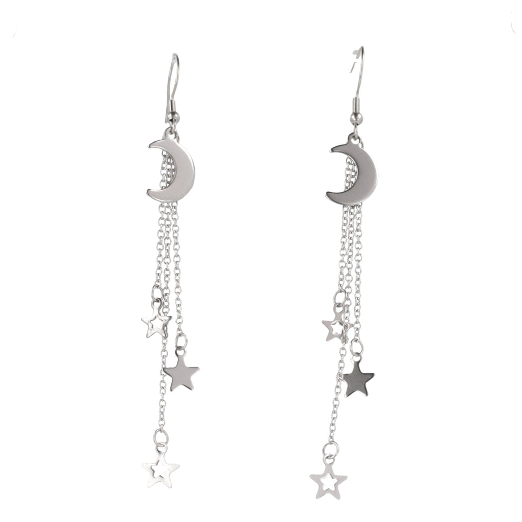 Cascading Moon And Stars Earrings