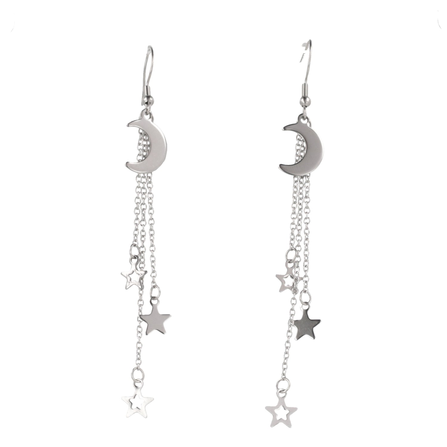 Cascading Moon And Stars Earrings