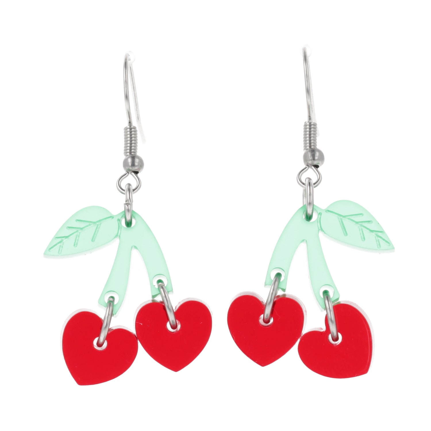Cherry Love Earrings (Transparent Red)