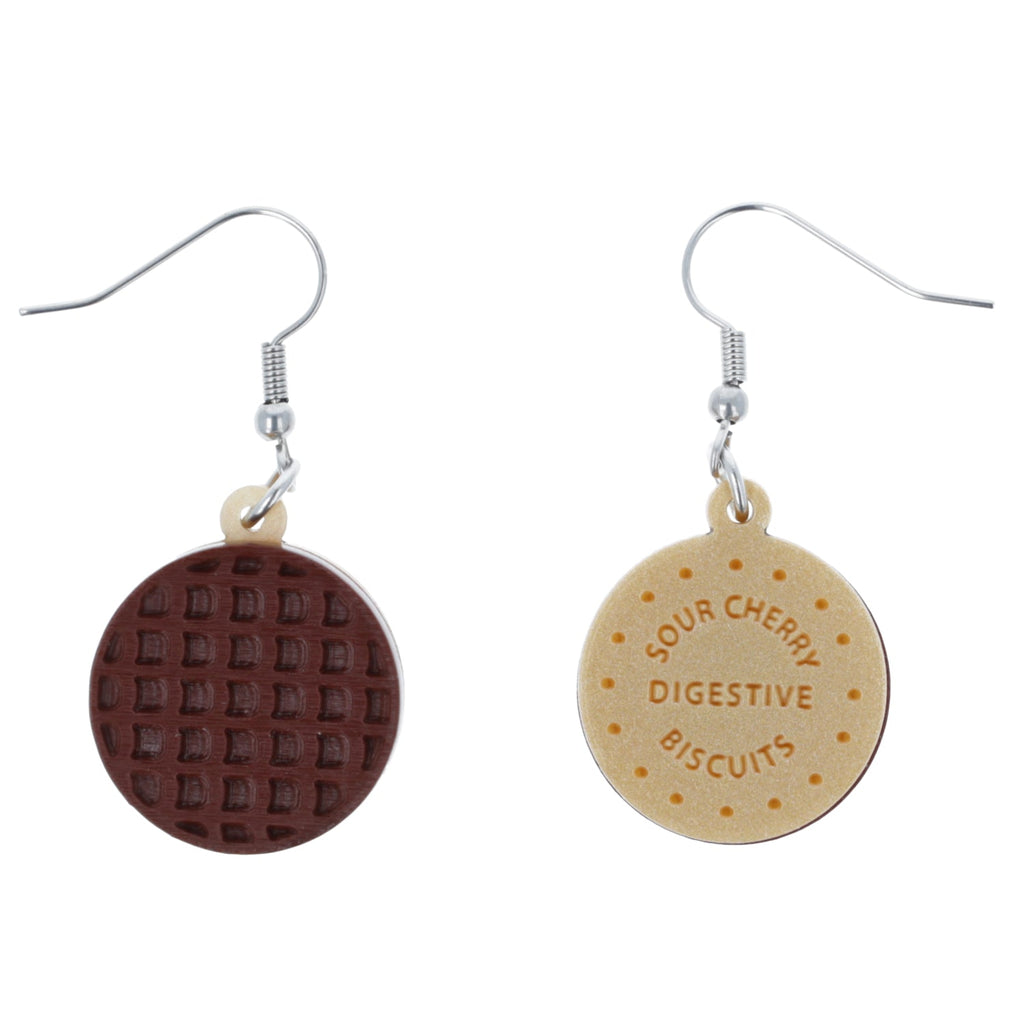 Chocolate Digestive Biscuit Earrings