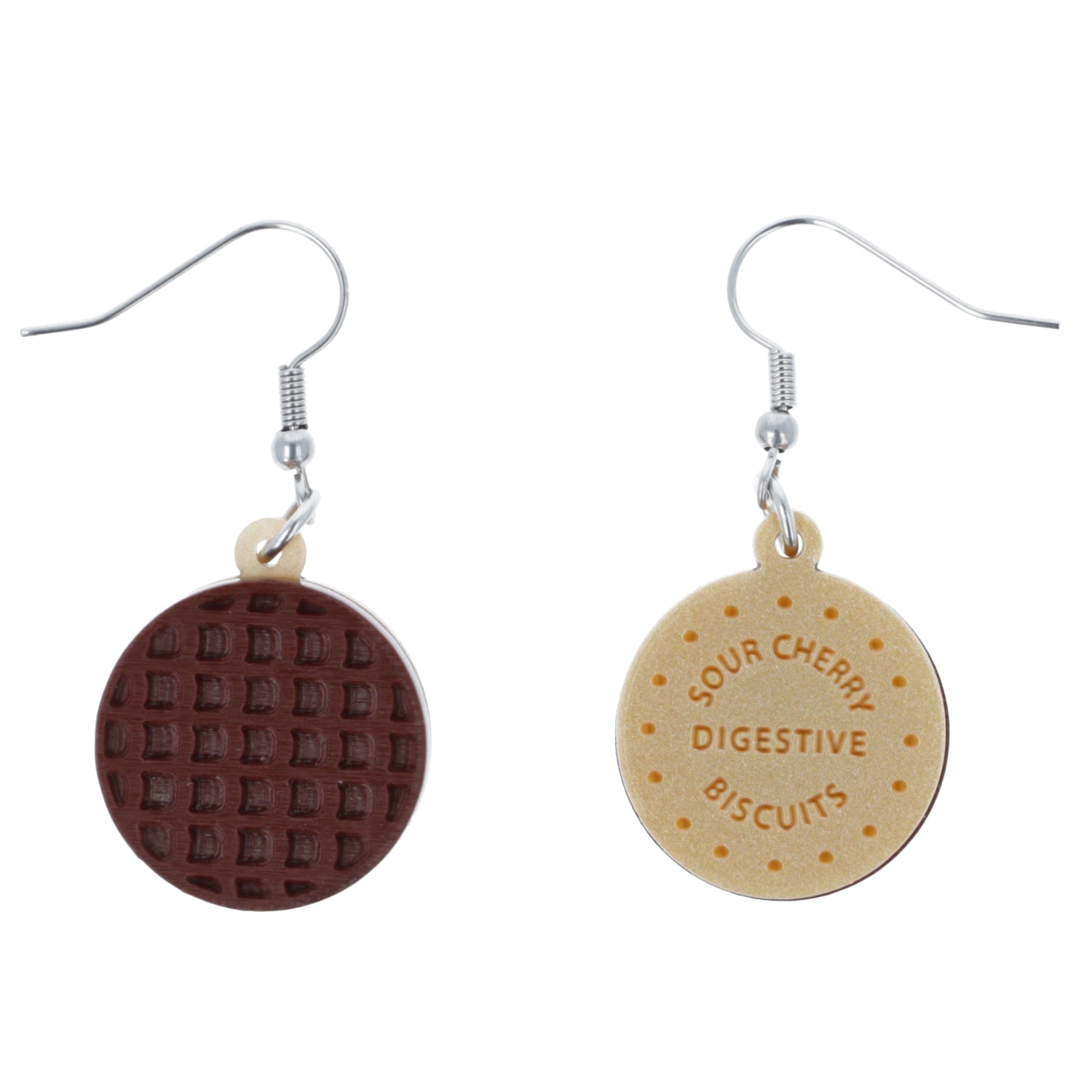 Chocolate Digestive Biscuit Earrings