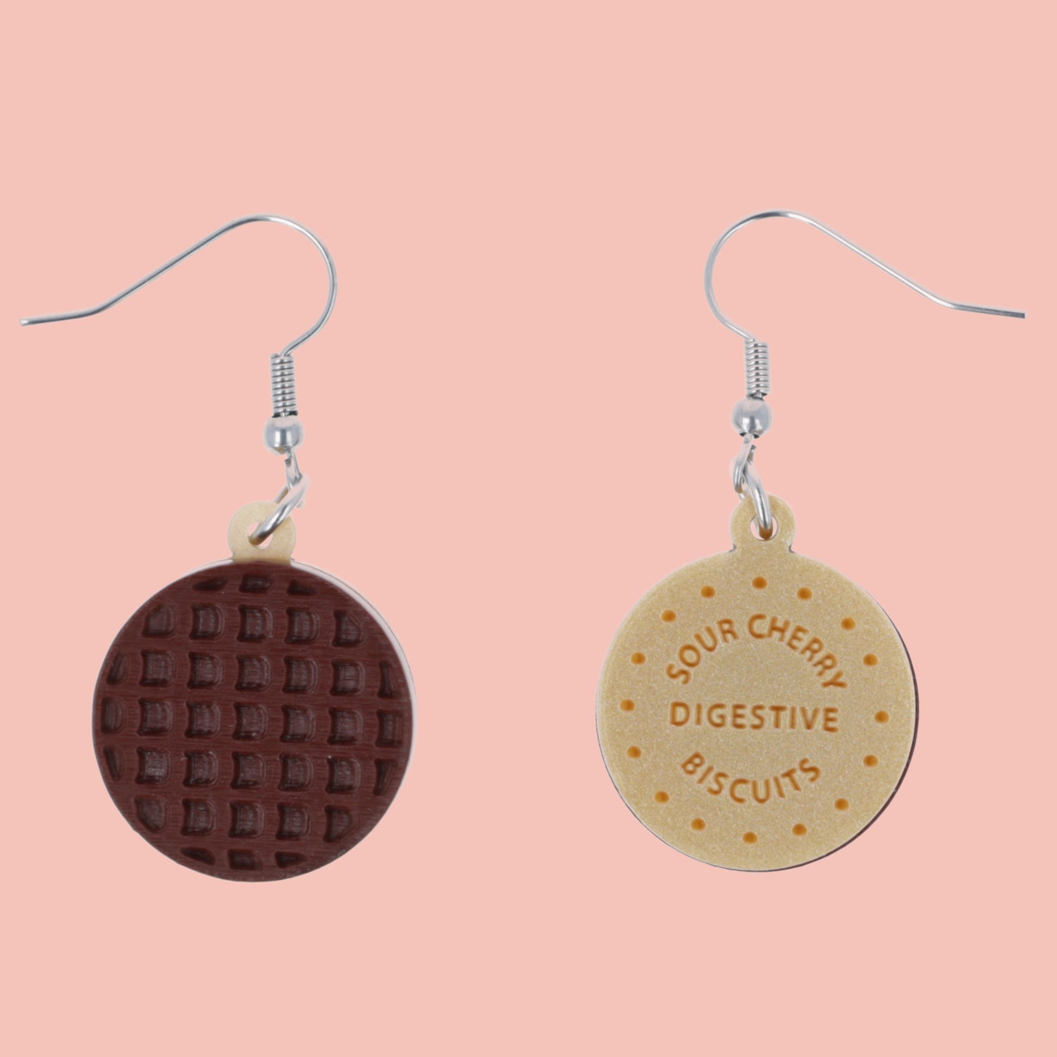 Chocolate Digestive Biscuit Earrings